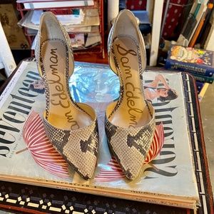 SAM EDELMAN Snake Skin Telsa Heel Size 8.5